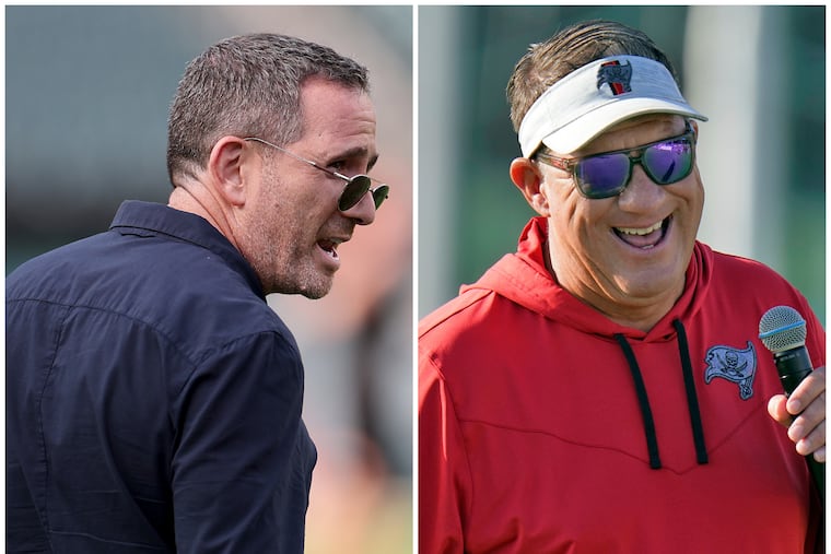 Eagles general manager Howie Roseman, left, has been friends with Buccaneers GM Jason Licht, right, since they worked together for the Eagles.