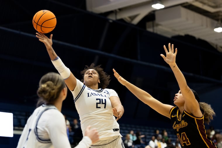 La Salle forward Kiara Williams (left) led the team with 24 points against Army on Wednesday night.