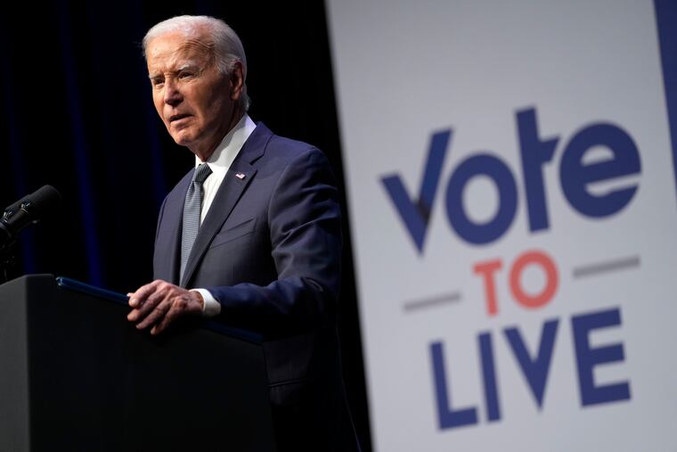 President Joe Biden speaks to community leaders at the Vote to Live Action Fund's 2024 Prosperity Summit in North Las Vegas, Nev., on Tuesday.