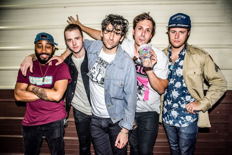 The Philadelphia band Low Cut Connie — (from left) Larry Scotton, Will Donnelly, Adam Weiner, Lucas Rinz, and James Everhart — will perform Friday at Union Transfer.