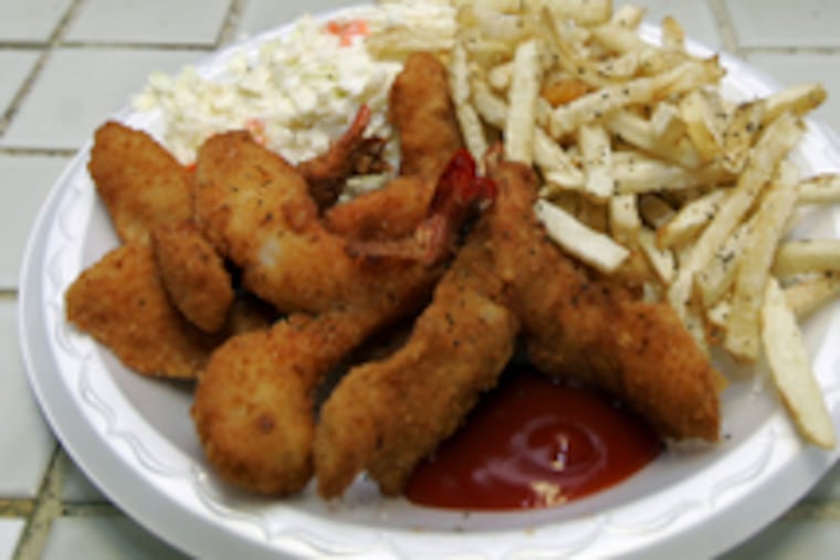 Customers line up on Friday nights for the fried shrimp platter.