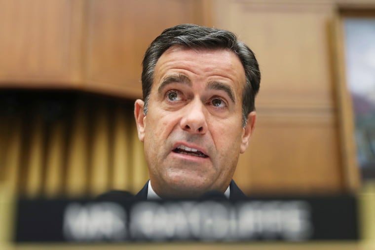In this Wednesday, July 24, 2019, file photo, Rep. John Ratcliffe, R-Texas., questions former special counsel Robert Mueller as he testifies before the House Intelligence Committee hearing on his report on Russian election interference, on Capitol Hill in Washington.