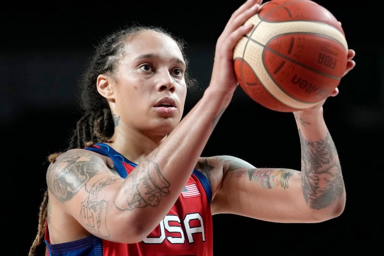 Brittney Griner, shown playing in the 2020 Summer Olympics in Saitama, Japan.