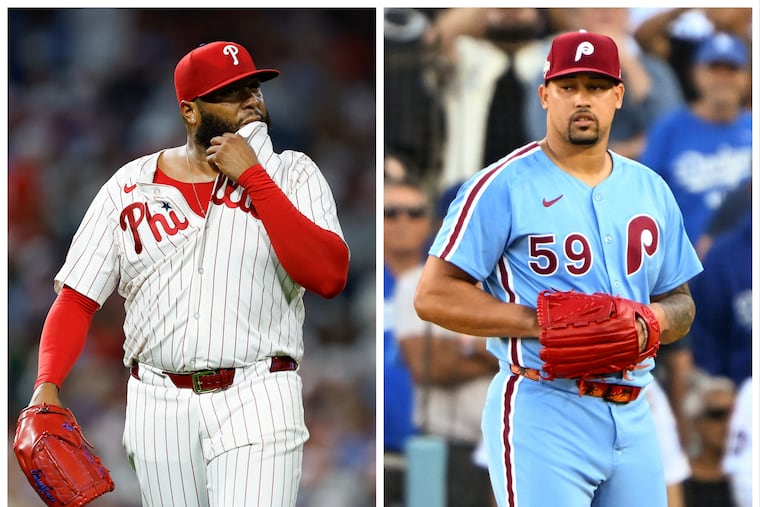 From left: Phillies relievers Jose Alvarado and Jhoan Duran.