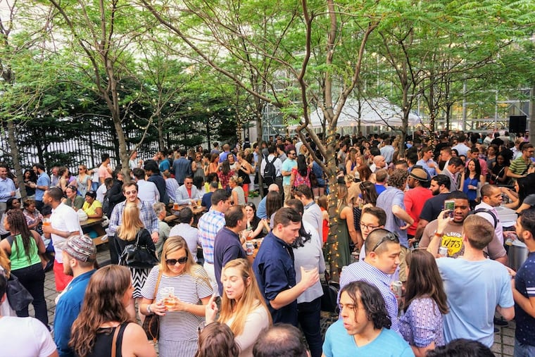 Uptown Beer Garden in previous years, when it was held at 1735 Market St. It has since moved to a permanent, year-round location at 1500 JFK Blvd.