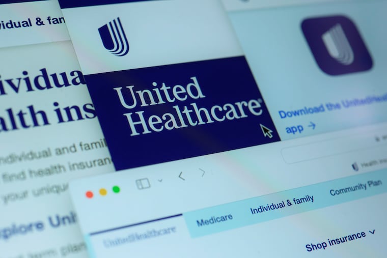 Pages from the UnitedHealthcare website are displayed on a computer screen.