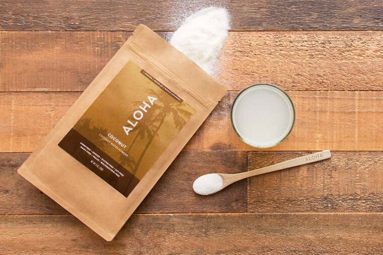 Aloha dried organic coconut water powder can be rehydrated with ice water or used as a sugar substitute.