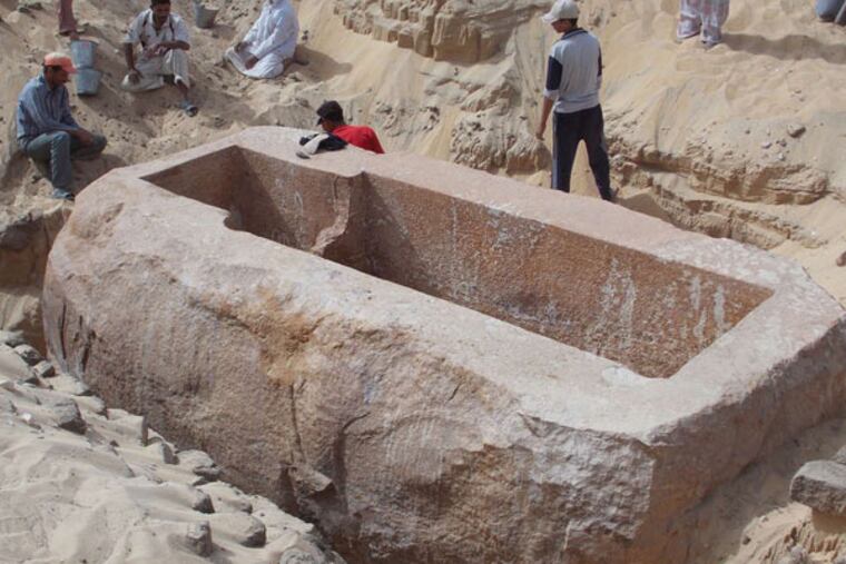 Penn excavations of a recently discovered sarcophagus chamber in Abydos.