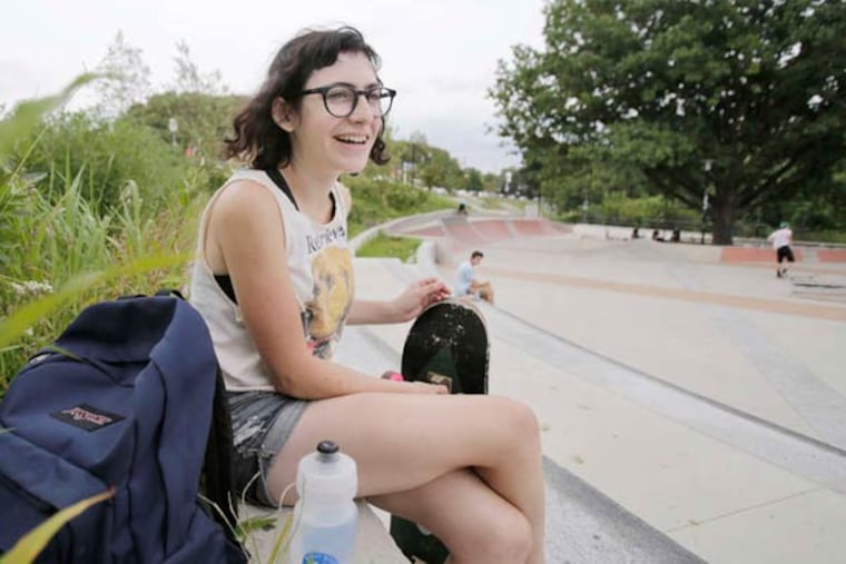 Sky Kalfus at Paine's Park. She started Shred the Patriarchy while on summer break from college: "The entire world is like a skate park, right?"