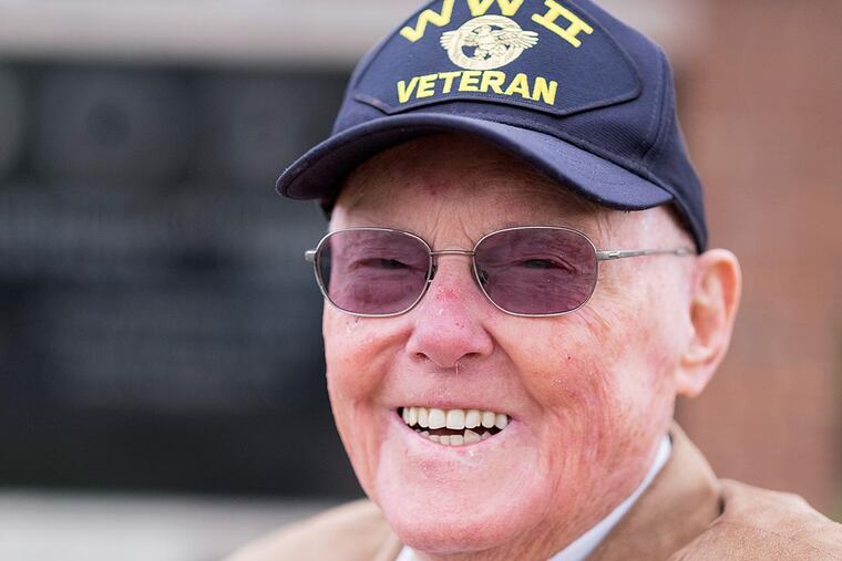Gene Costill, who turns 90 on Saturday, in front of the Municipal Building. He was mayor for five terms.