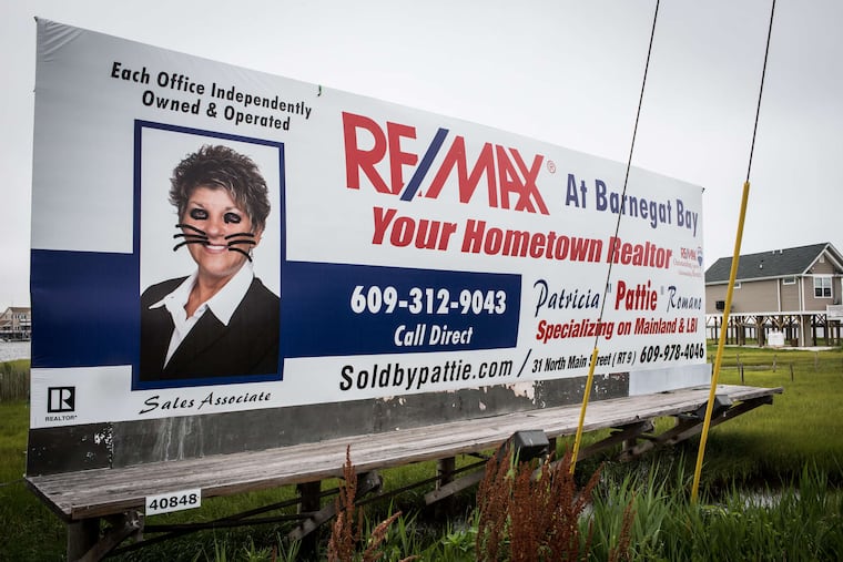 Realtor Pattie Romano - known as the cat lady - looming large on Grand Avenue in Manahawkin. When someone kept adding the whiskers to her billboards, she decided to roll with it. In the competitive world of Jersey Shore real estate and rentals, it helps to have an angle.