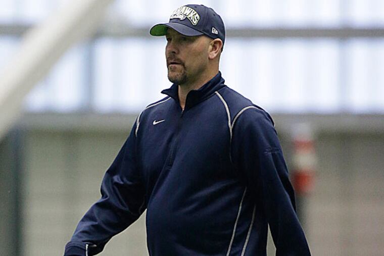 The possibility that the Eagles' search for a head coach is near an end when the Eagles confirmed a second interview Tuesday with Seahawks defensive coordinator Gus Bradley. (Ted S. Warren/AP)