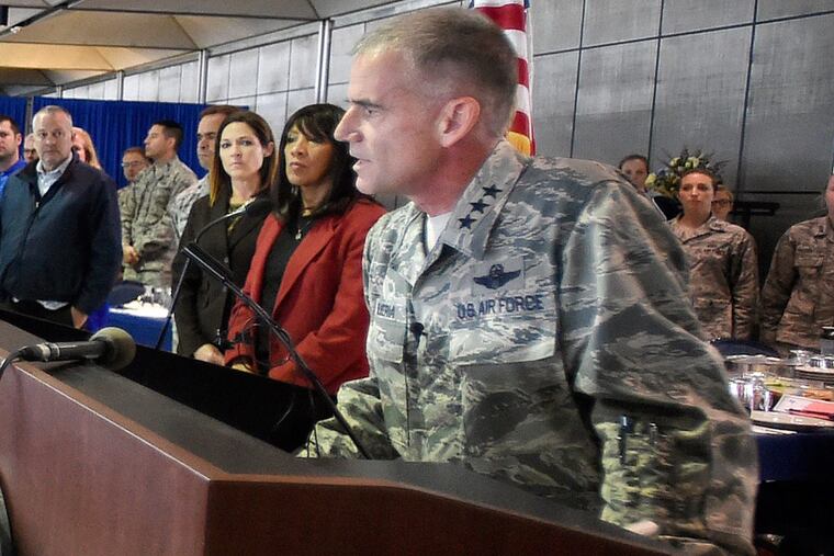 Lt. Gen. Jay Silveria, superintendent of the U.S. Air Force Academy, spoke to cadets and cadet candidates on Sept. 28 after racial slurs were written on the dormitory message boards of five black cadets at the academy’s preparatory school.