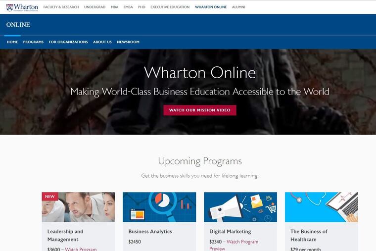 Wharton's online buisness page.