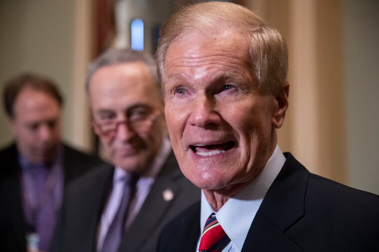This Nov. 13, 2018 photo shows then-Sen. Bill Nelson attending a news conference at the Capitol in Washington.