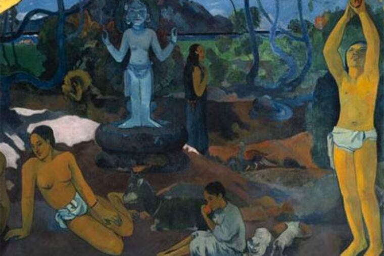 "Where Do We Come From? What Are We? Where Are We Going?" by Paul Gauguin, lent by the Museum of Fine Arts, Boston, presents a Polynesian vision.