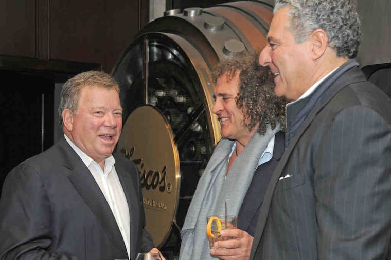 William Shatner meets Fabio Granato (center) and Vittorio Assaf, owners of Serafina, a restaurant coming to Rittenhouse Square. At Del Frisco's, Shatner was touting a venture called MyOuterspace. (See "The circuit.")