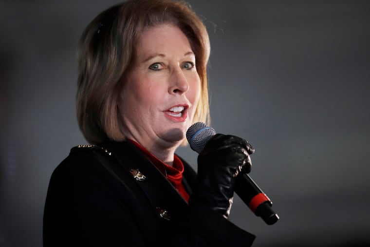 Attorney Sidney Powell, an attorney for Donald Trump, speaks during in Alpharetta, Ga., in 2020.