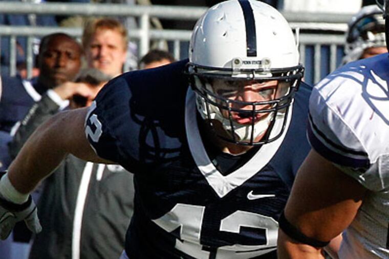 Michael Mauti epitomizes the desire and aggressiveness seen in the great Penn State linebackers. (Gene J. Puskar/AP file photo)