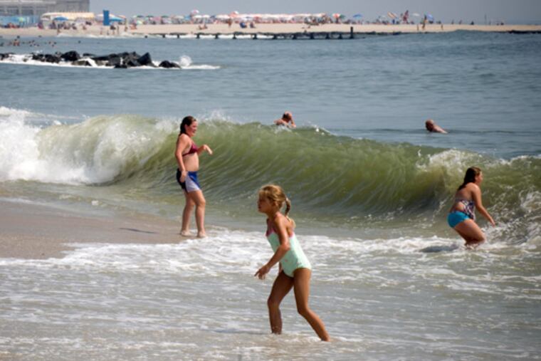 Higher than usual waves on the Cape May beaches are kicked up from approaching hurricane Earl still hundreds of miles away from the Jersey shore.