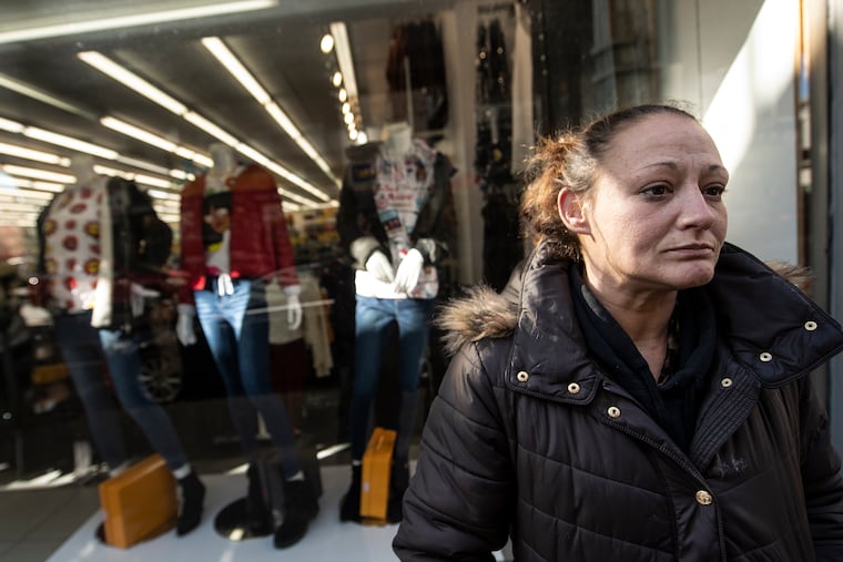 On Kensington Avenue in Philadelphia, Cynthia Kerbaugh, 36, talks about how people with addiction use buprenorphine bought on the street.