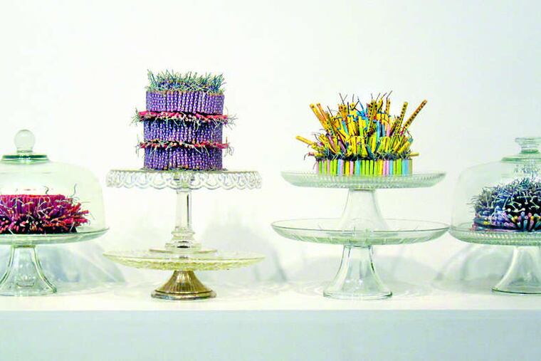 "Kake" sculptures from Timothy Belknap, part of an exhibition of his work at Rebekah Templeton Contemporary Art.