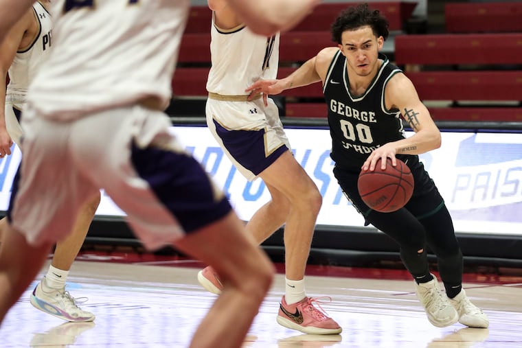 George School's Christian Bliss playing against the Perkiomen School in February.
