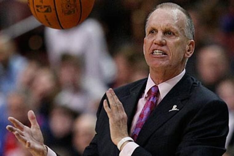 Doug Collins and the Sixers fell to the Thunder in overtime on Wednesday night. (Ron Cortes/Staff Photographer)