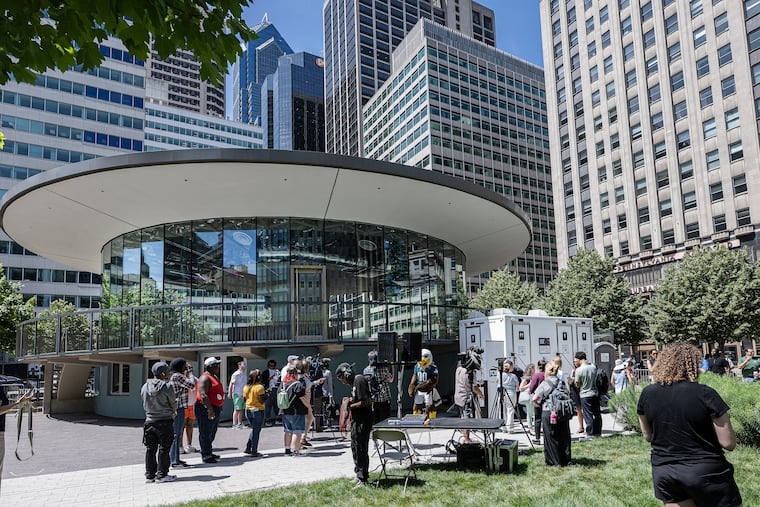The so-called flying saucer building in LOVE Park as seen on June 9.