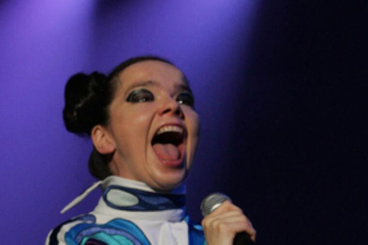 Iceland's Bjork performs. She has apparently teamed up with a venture capital firm and is ready with an initial investment of $816,330 to help Iceland's troubled economy.