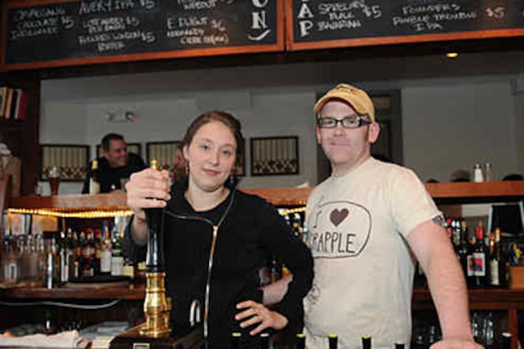 Leigh Maida and Brendan Hartranft, owners of three bars, including Resurrection Ale House, in Grays Ferry (below, left), and Local 44, in West Philly, call LCB raids "McCarthy-like."