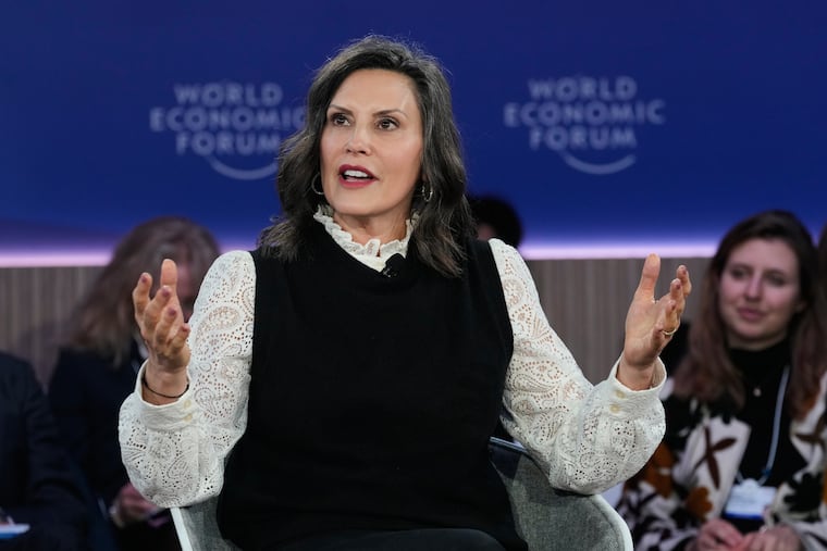 Michigan Gov. Gretchen Whitmer speaks in Davos, Switzerland, in January.