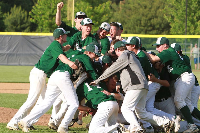 Methacton players celebrate. "It's an outstanding feeling," one said. CHARLES FOX / Staff Photographer