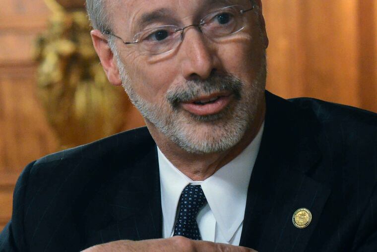 MARC LEVY / ASSOCIATED PRESS Gov. Wolf will not advance money to school districts.