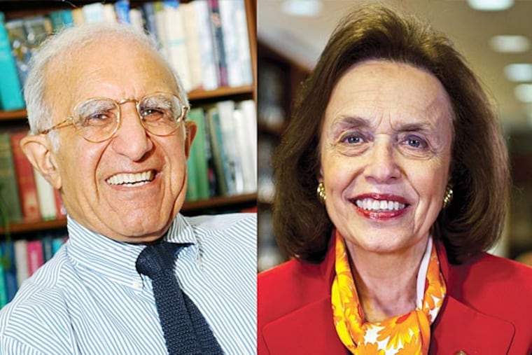 Shaul Bakhash (left), and his wife, Haleh Esfandiari (right) spoke on a La Salle panel about "Progress and Change in Iran."