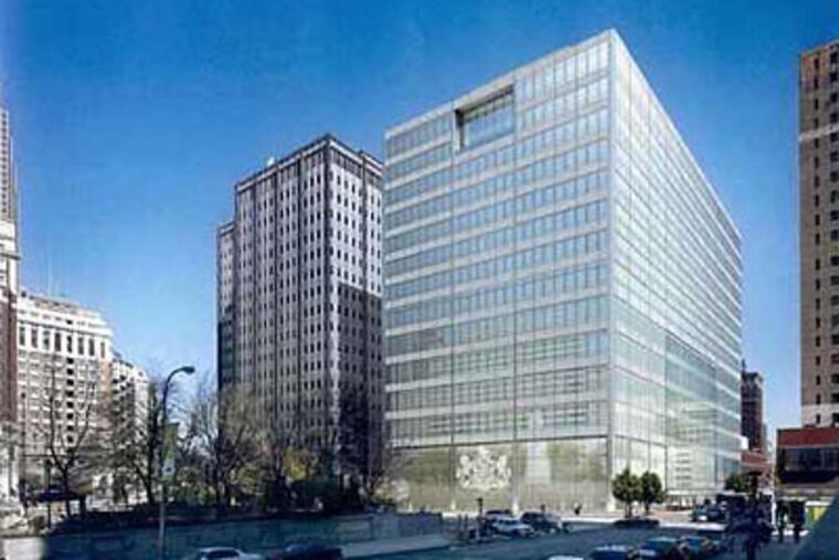 The FBI is investigating the failed development deal for the proposed new Family Court building, depicted in this rendering, in Center City. (EwingCole)