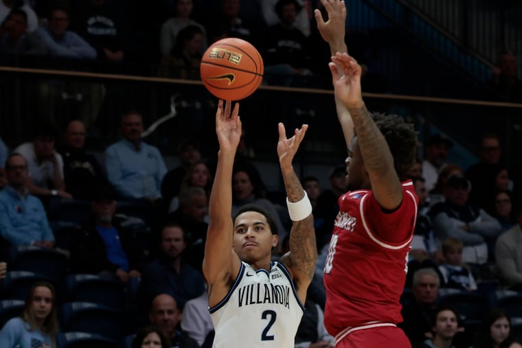 Villanova’s Bryce Lindsay set a Villanova record for three-pointers in a game with nine.