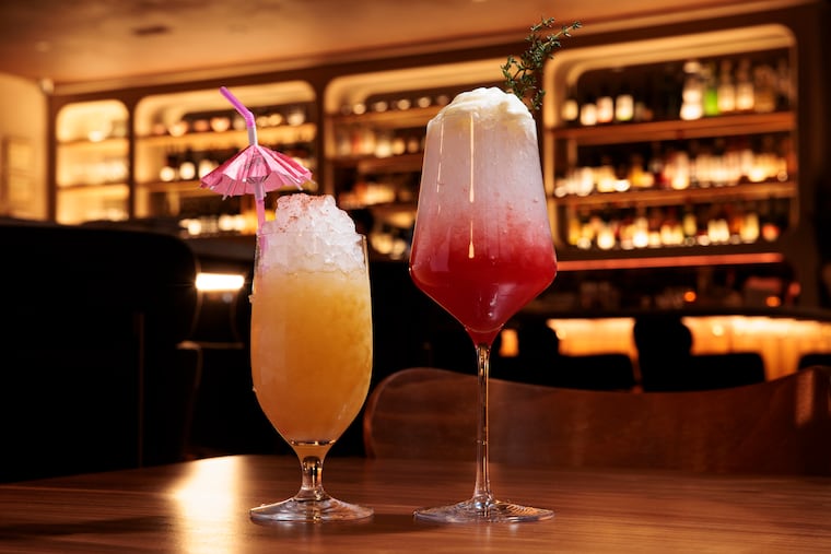 Philly's bars and restaurants are increasingly upping their non-alcoholic game. Here, regular and NA cocktails at Tesiny: the Return of Saturn cocktail and the Fizz mocktail.