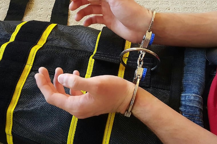 A custom version of the WRAP restraining equipment made for the U.S. Immigration and Customs Enforcement agency.