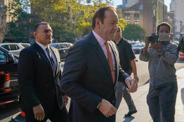 Actor Kevin Spacey arrives at Federal court for his civil lawsuit trial, Wednesday, Oct. 12, 2022, in New York.