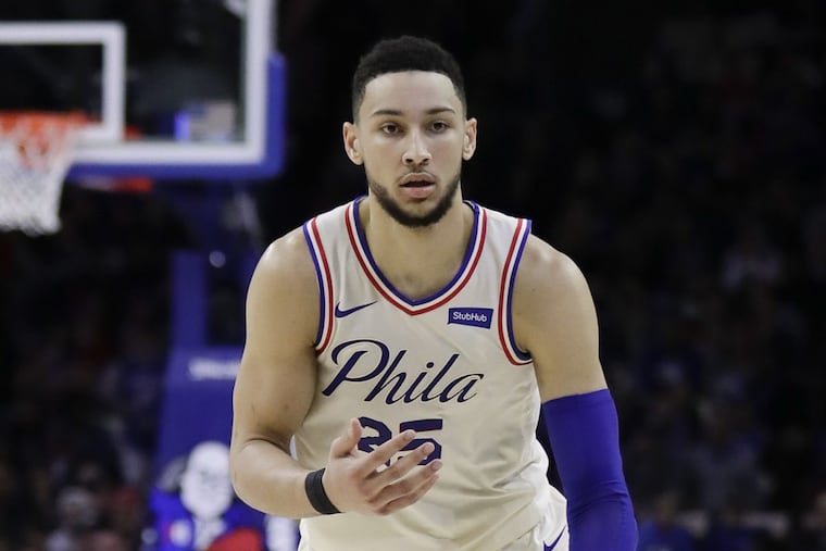 Sixers guard Ben Simmons has hit 56.8 percent of his free throws this season.