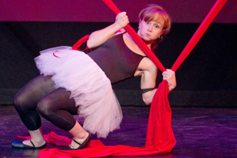 Jennifer Childs, cofounder of the 1812 comedy troupe, says that when women do physical comedy, there is always a little bit of, "Oh, is she going to get hurt? That's a little indelicate." (Mark Garvin)