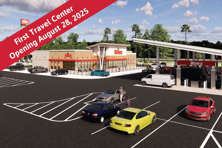 A rendering of Wawa's first travel center, which is slated to open in Hope Mills, N.C., on Aug. 28.