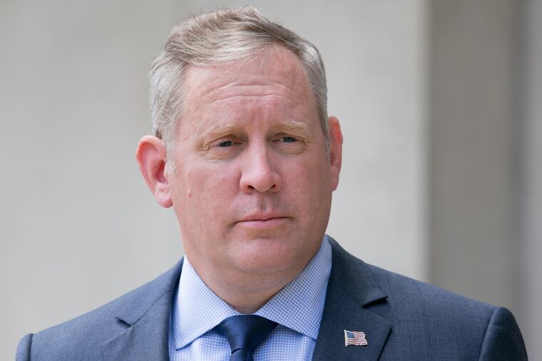 Philadelphia Police Capt. John Ryan speaks with reporters in July about a homicide case.