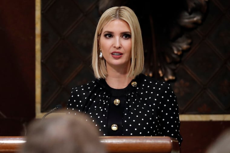 Ivanka Trump speaks to open a meeting of the President's Interagency Task Force to Monitor and Combat Trafficking in Persons (PITF), in the Eisenhower Executive Office Building, on the White House complex, Tuesday, Oct. 29, 2019, in Washington.