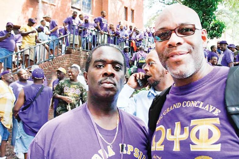 Childhood friends, now Omega men Darrell Comer (left) and Marvin C. Brown (right) at the Celebration Conclave.