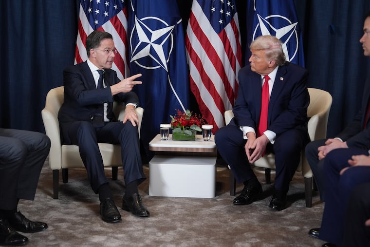 President Donald Trump meets with NATO Secretary-General Mark Rutte at the World Economic Forum in Davos, Switzerland, on Wednesday.