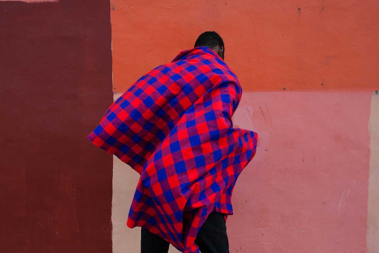 'Super Maasi' by Shawn Theodore. His first museum exhibit, Church of Broken Pieces' is at the African American Museum in Philadelphia