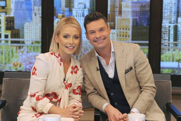 Kelly Ripa and are pictured during the production of "LIVE Kelly" in New York on Monday, May 1, 2017 Photo: