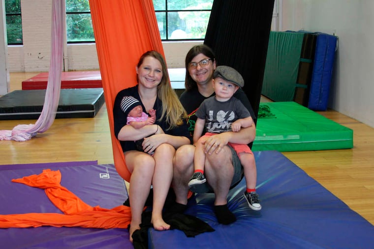 Kitsie and Chris O'Neill, with baby Bridget and Jasper.